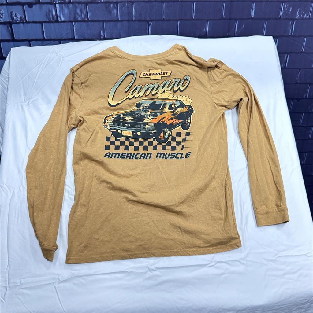 Chevrolet Camaro VTG GM Mens Long Sleeve Crew Neck T-Shirt Logo Graphic Print L