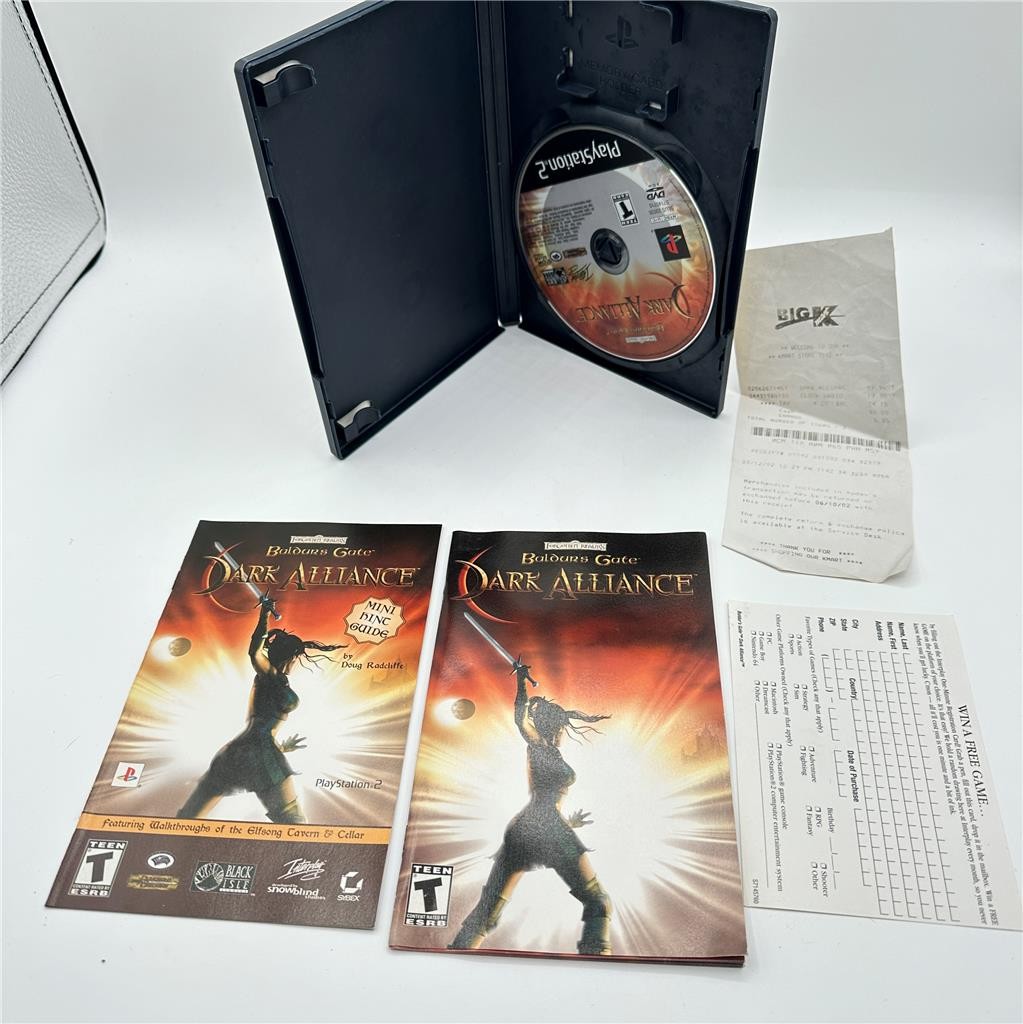 Baldur's Gate-Dark Alliance - PlayStation 2 w/ Hint Guide Reg Card Manual Recipt