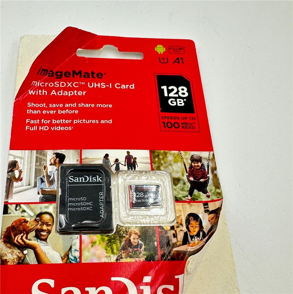 SanDisk 128 GB A1 ImageMate MicroSDXC UHS-I Card With Adapter 100 MB/S Full HD