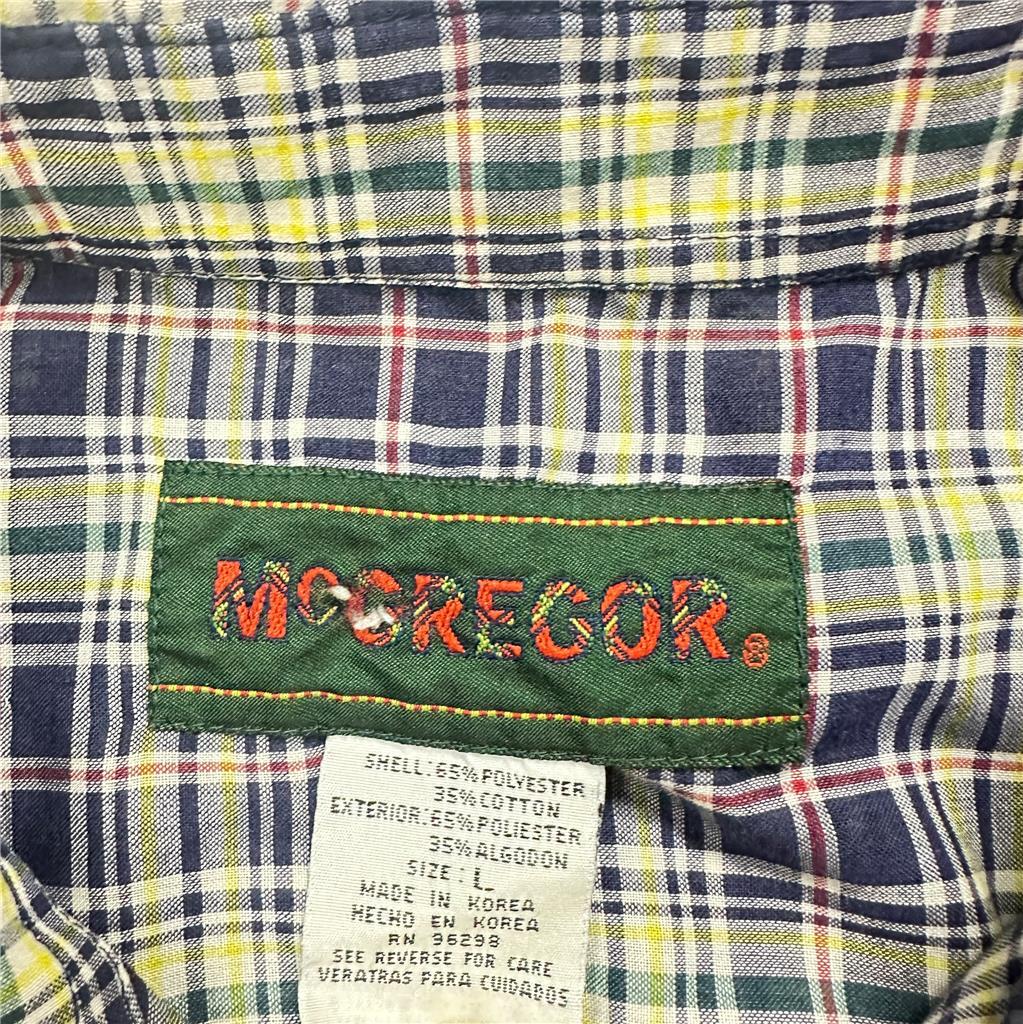 McGregor  Flannel Shirt Men Large Blue Short Sleeve