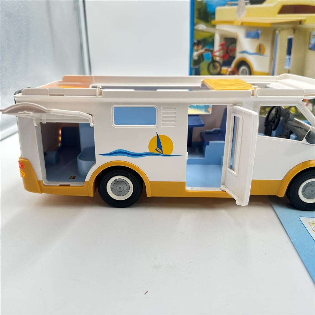 Playmobil Yellow & White Camper Motorhome Set 5928 w/Box incomplete see descript