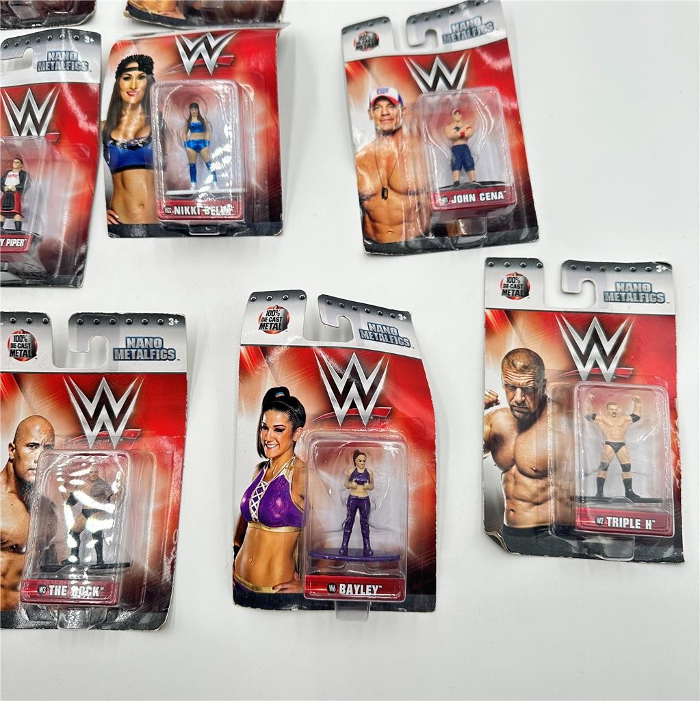 Lot of 13 Nano Metalig WWE Die Cast Figures Jada Toys Approximately 2"