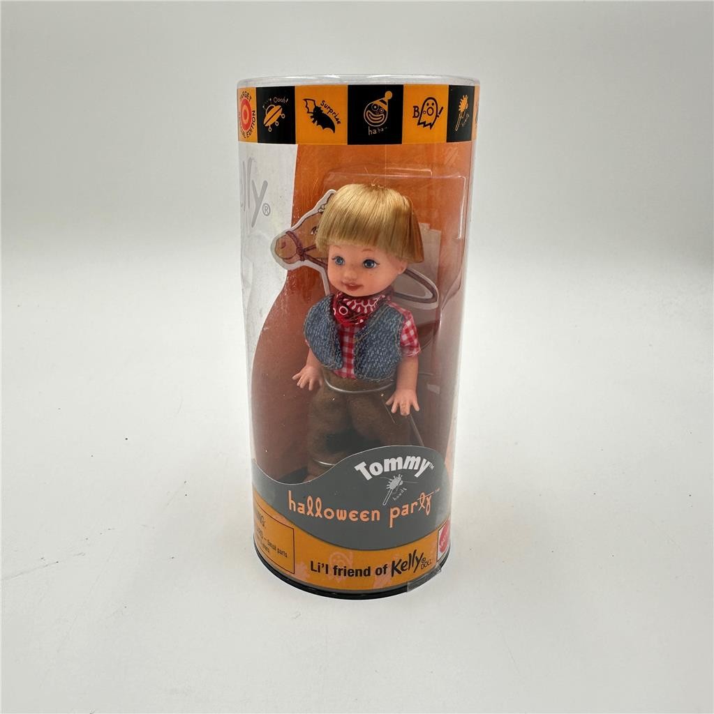 Vintage 2000 Barbie 28309 Kelly Halloween Party Tommy Doll Cowboy