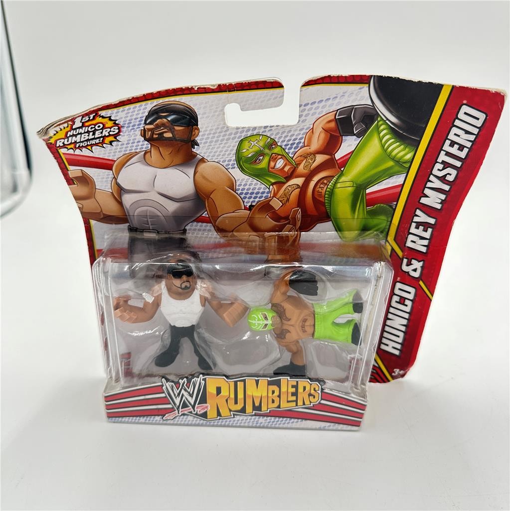 WWE Rumblers Rey Mysterio & Hunico Mini Action Figures Mattel 2012 Wrestling WWF