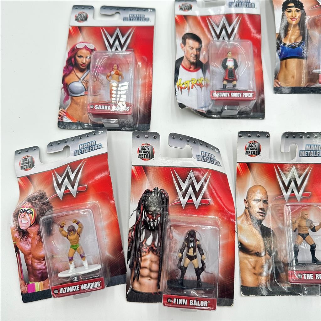 Lot of 13 Nano Metalig WWE Die Cast Figures Jada Toys Approximately 2"