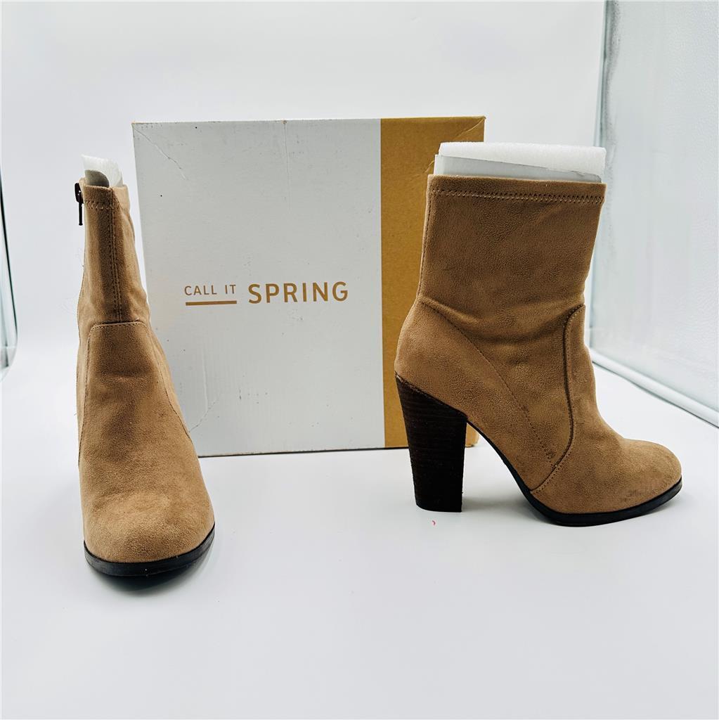 Call it Spring Tan Ankle Boot Size 6