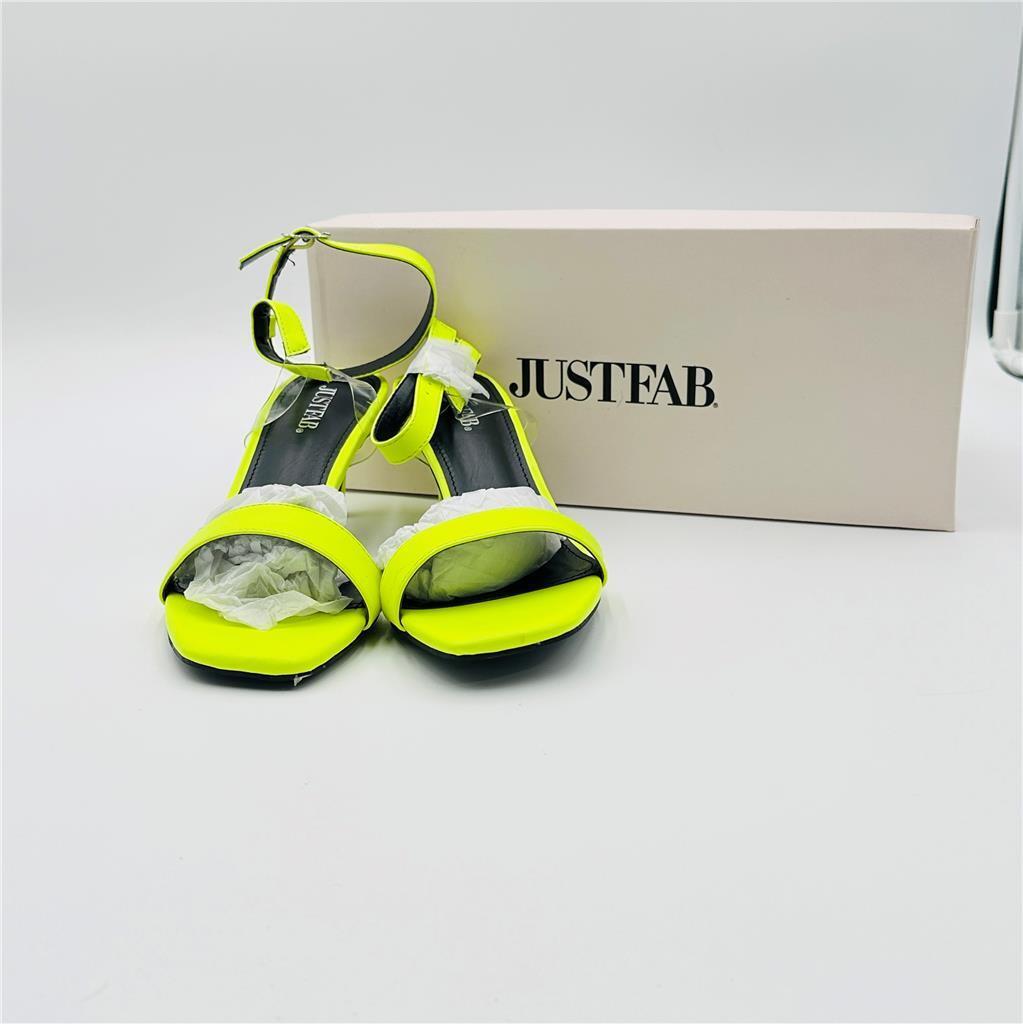 JustFab Dress Sandals Say the Word Neon Yellow size 6.5