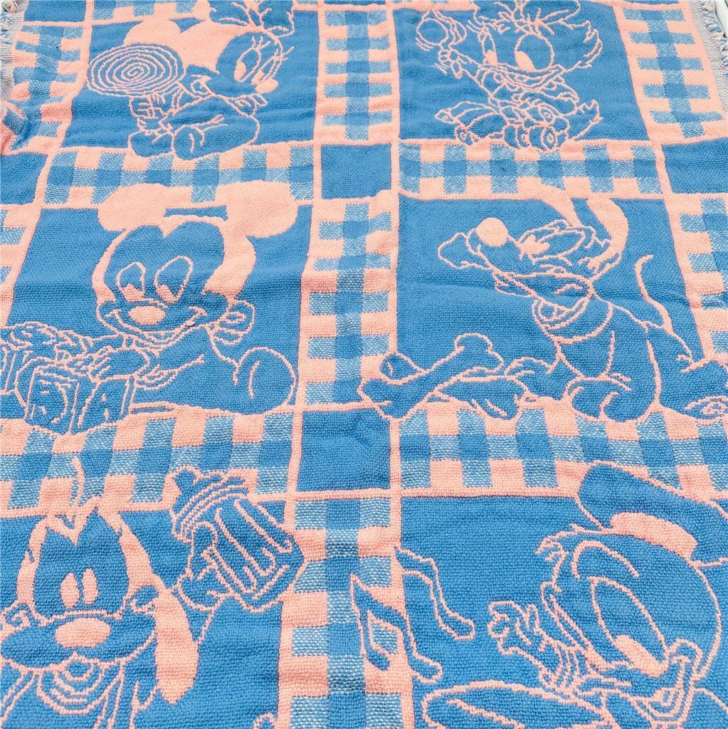 Disney Baby Blanket Throw with Baby Mickey and Friends. Pink and Blue