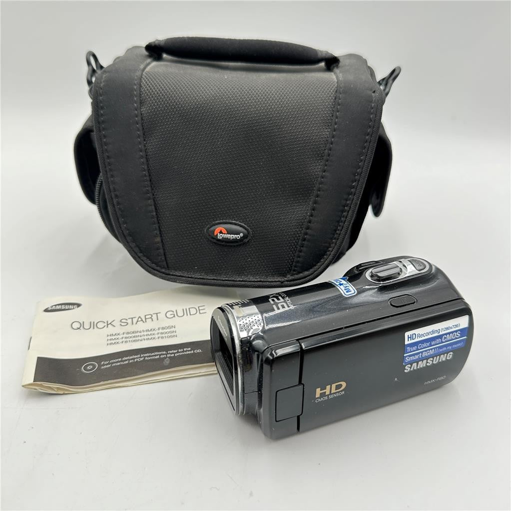 Samsung HMX-F80 HD CMOS Sensor Camcorder Black w/Case Untested