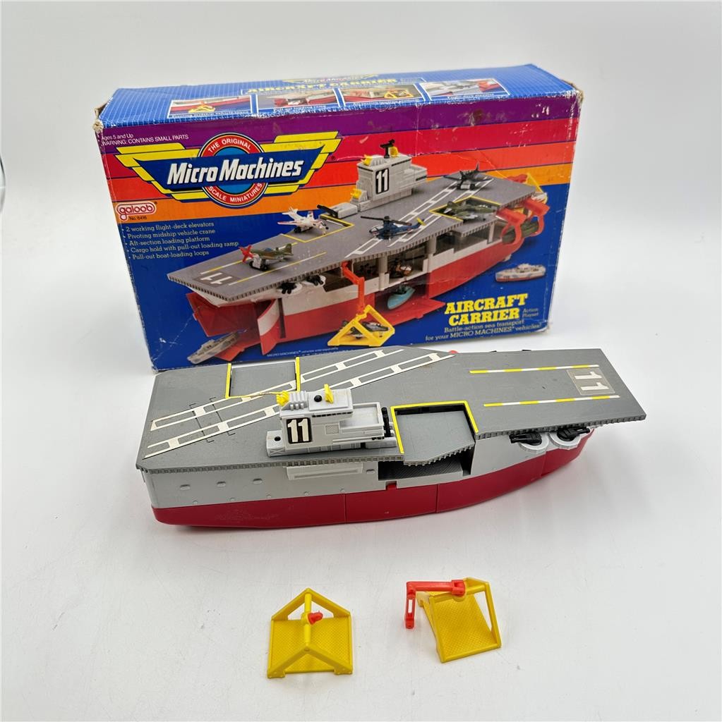 Vgt 1988 Micro Machines Aircraft Carrier Action Playset Galoob 6416  Incomplete