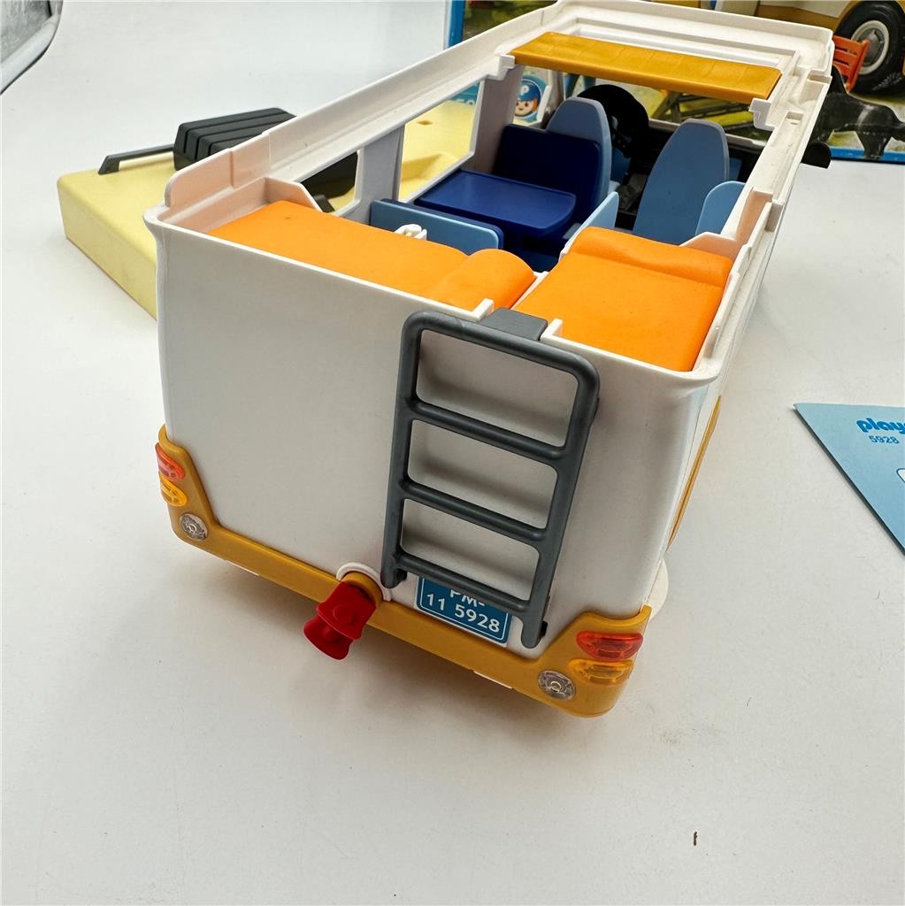 Playmobil Yellow & White Camper Motorhome Set 5928 w/Box incomplete see descript