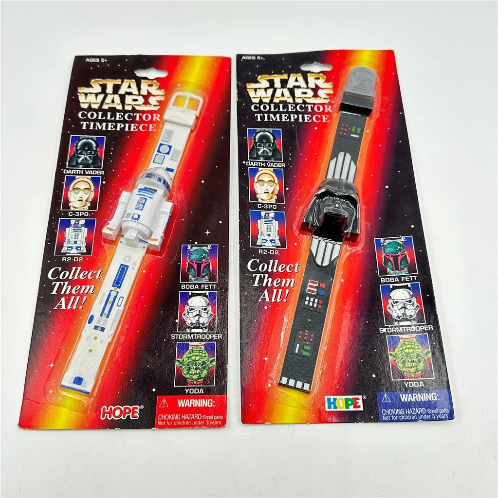 Lot of 2 Star Wars Collectibe Timepieces R2-D2 Darth Vader New