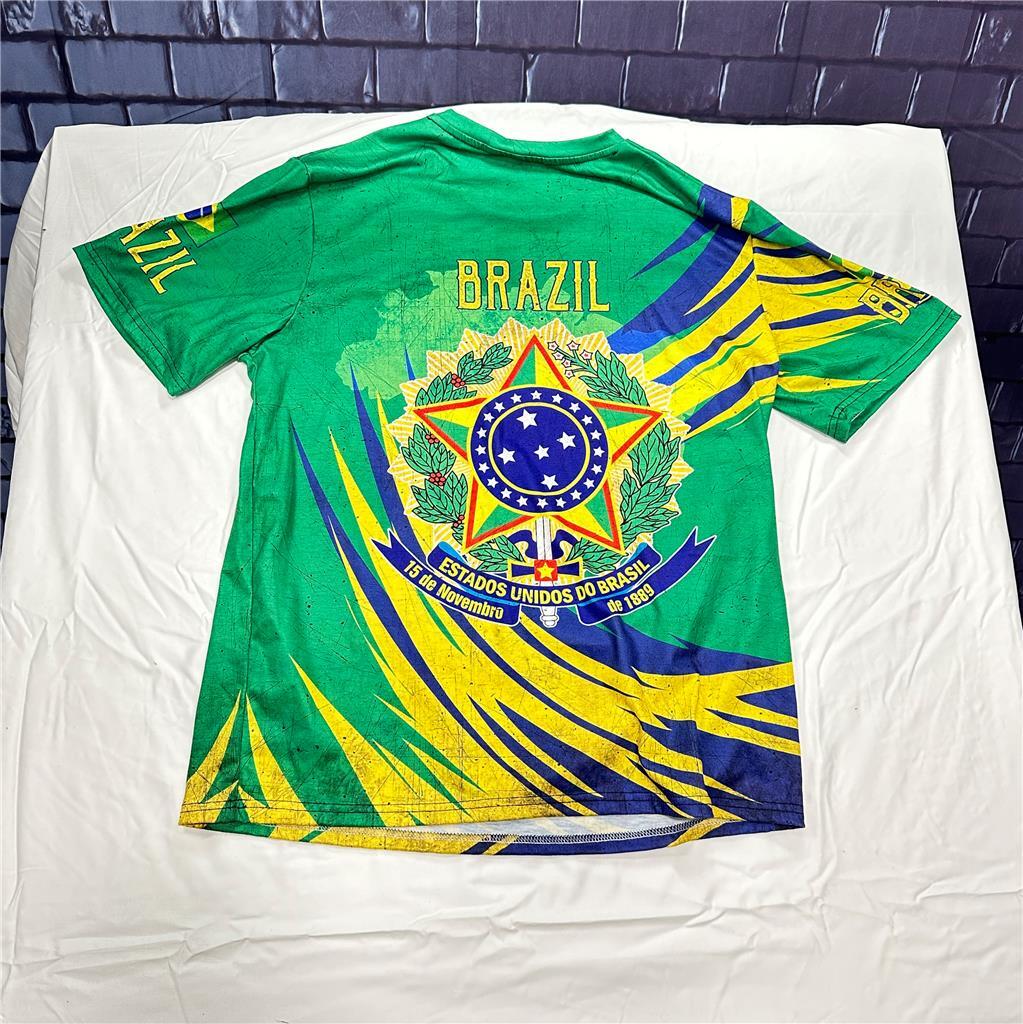 Brazil Green Full Graphic Front and Back  Tshirt L B5