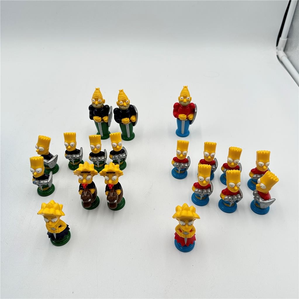LOt of 19 Simpson Chess Replacement Pieces Bart, Lisa, Maggie and Grandpa