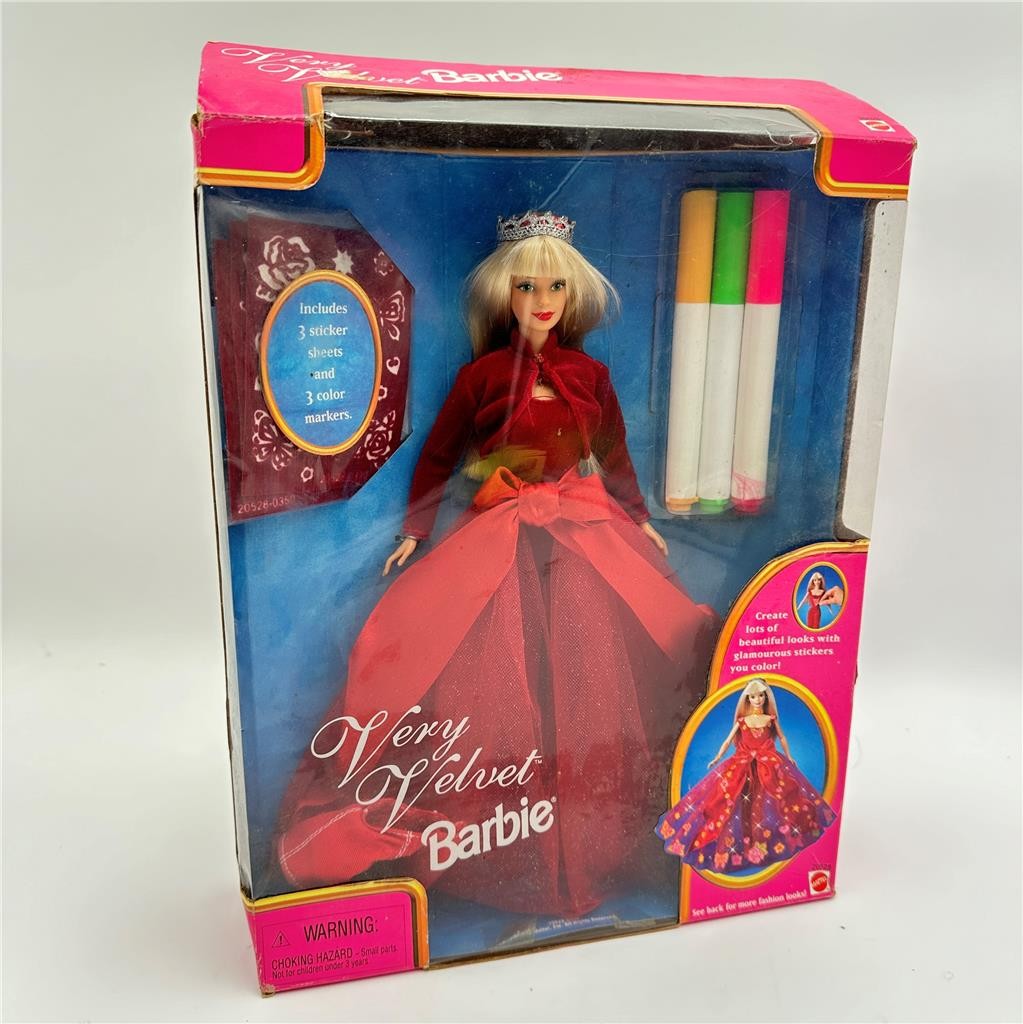 Barbie Doll Very Velvet Red Dress 1990s Era #20528 Mattel See Description