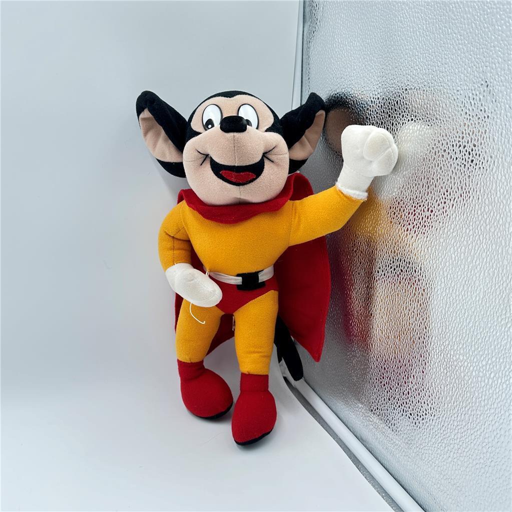 1997 Mighty Mouse 8” Stuffed Toy Figure Plush Terrytoons Red Cape Vtg