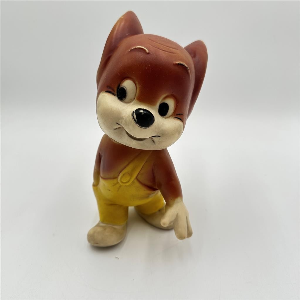 VINTAGE CIRCA 1950S - 1960S MOUSE VINYL RUBBER SQUEEZE / SQUEAK TOY 9 1/2" TALL