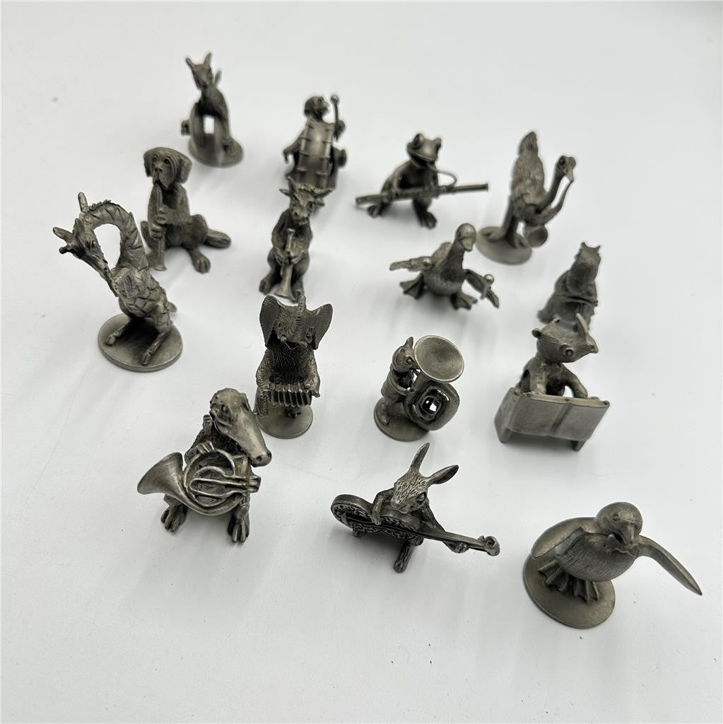 Hudson Pewter "STRIKE UP THE BAND" Animal Orchestra Lot of 15 Animals.