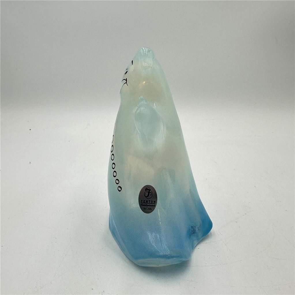 Fenton Ghost BOOOOOOOO Glass Halloween Figure Hand Painted by P. Thornley