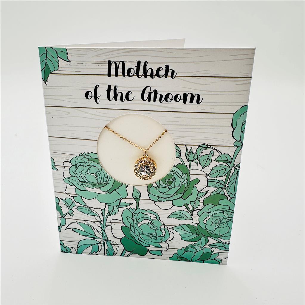 Mother of the Groom Necklace Gift on Greeting Card