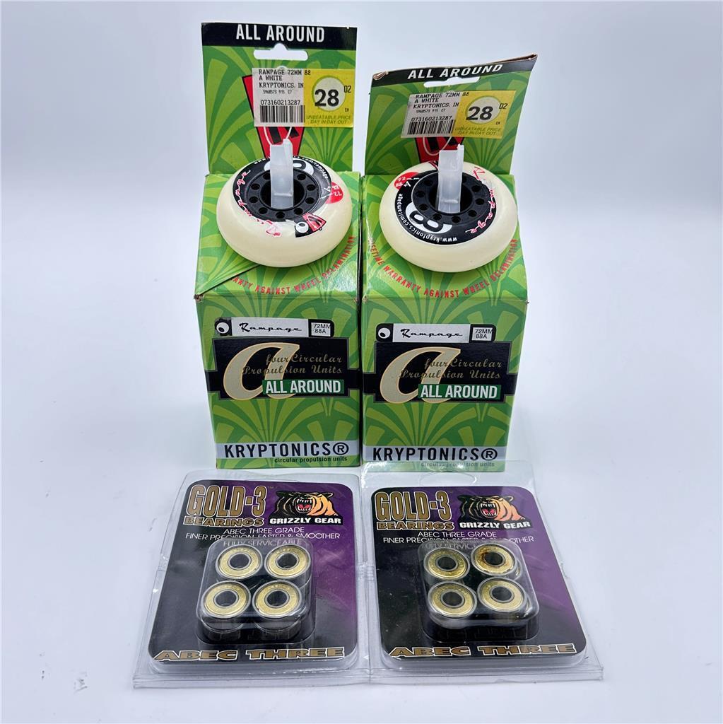 Lot of Two 4 Kryptonics Circular Propulsion Units 72MM 88A and 2 Grizzly Gear Go