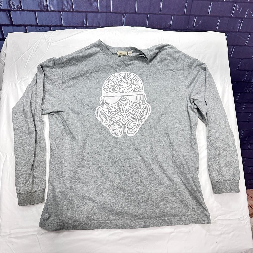 LL Bean Long Sleeve Graphic TShirt Gray XL B5