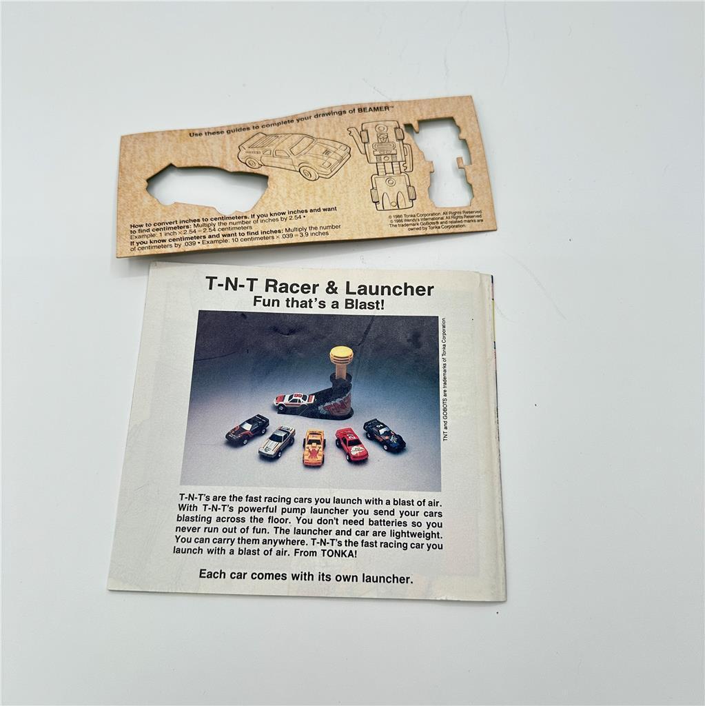 1984 Tonka Go Bots Escape to Planet Earth catalog comic and linticular ruler