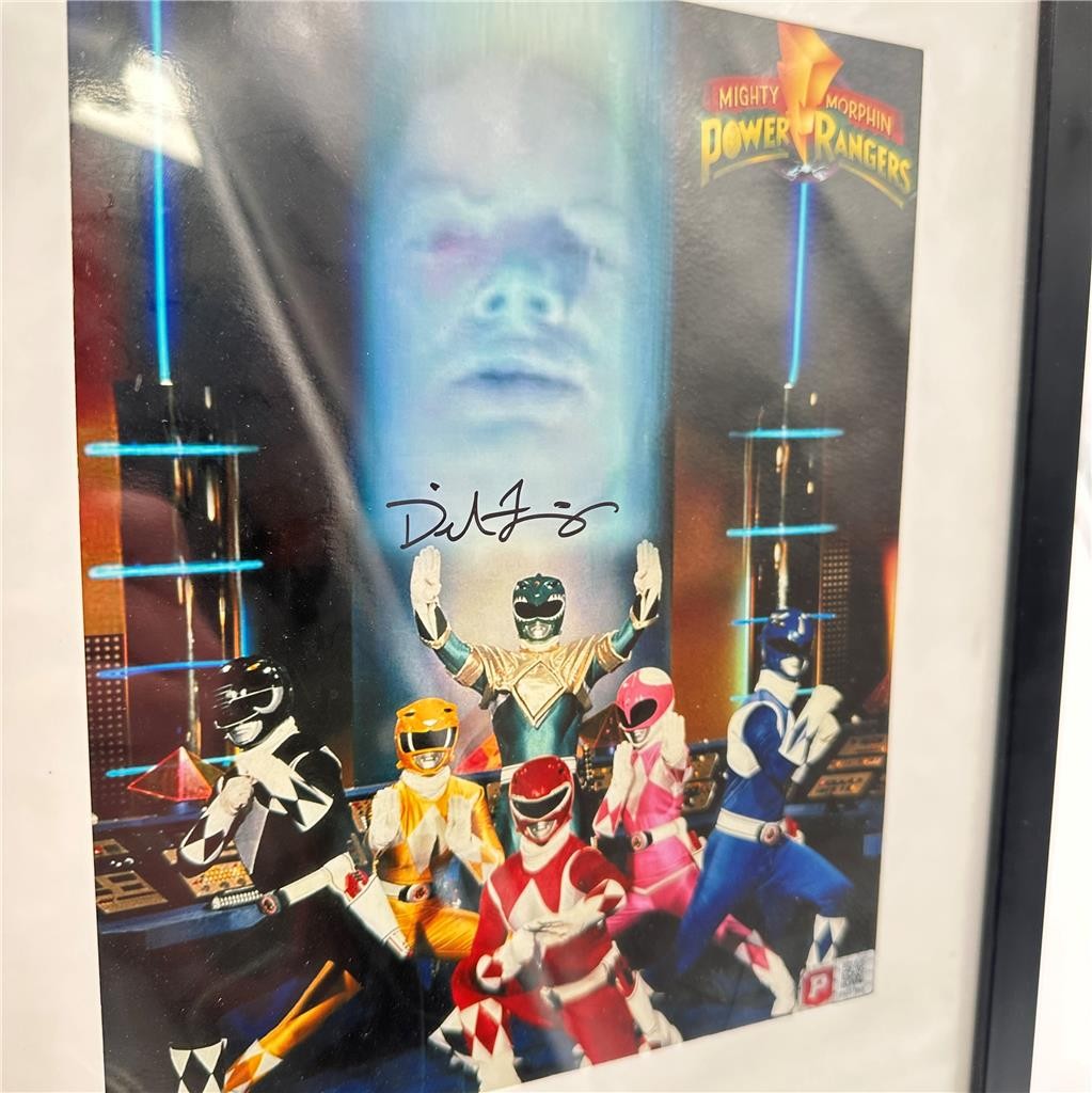 David Fielding Signed Mighty Morphin Power Ranger 8x10 Plus 8 Power Rangers VHS