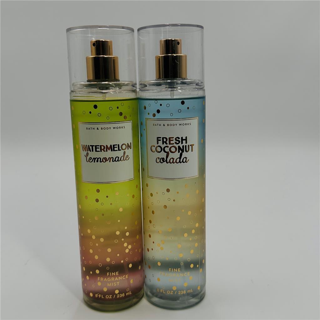 Bath & Body Works Lot of 2 FRESH COCONUT COLADA and Watermelon Lemonade Fine Fr