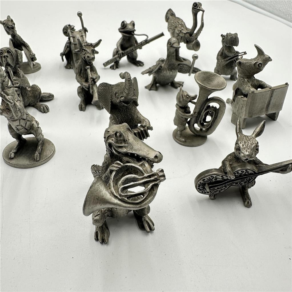 Hudson Pewter "STRIKE UP THE BAND" Animal Orchestra Lot of 15 Animals.