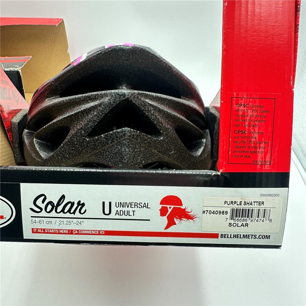 Bell Univeral Adults Cycling Helmet Purple Shatter Solar #7040989 21.25"-24"