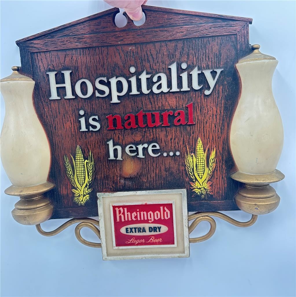 Rheingold Beer Sign Extra Dry Lager Beer Hospitality is natural here See Descr