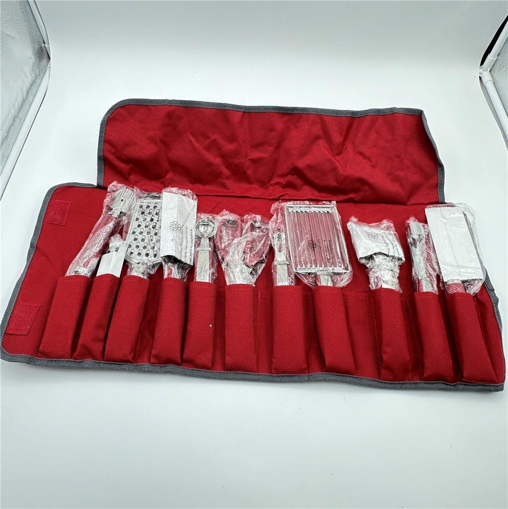 Wolfgang Puck Prep + Garnish 12 Piece Set Red + Gray Storage New Unused