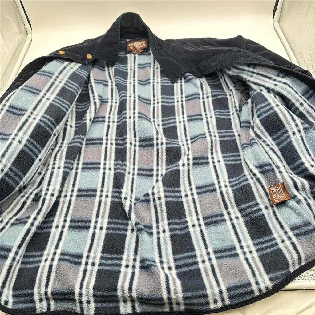Corduroy Jacket Mens  XL Levi Strauss & Company Fleece Lined Shacket Navy Blue