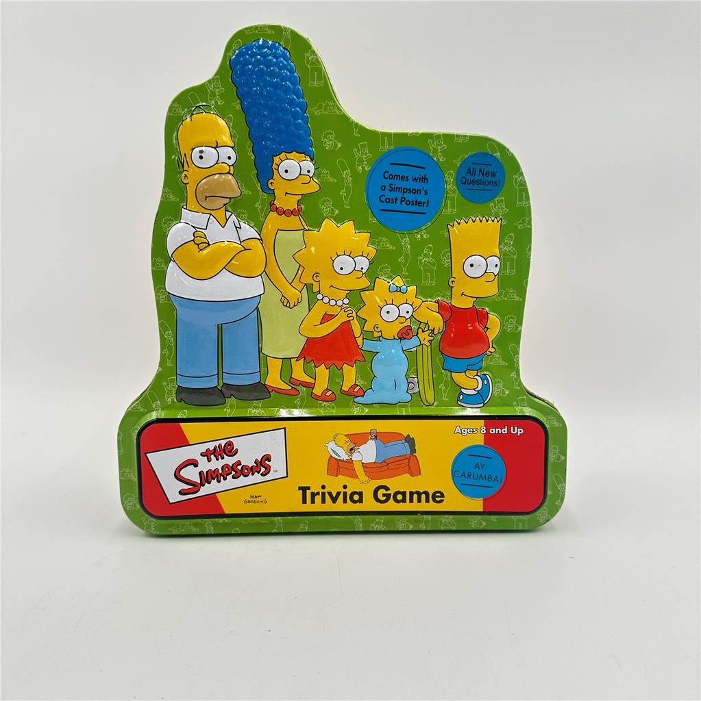 The Simpsons Trivia Game 2000 Board Game in Collectors Tin with Cast Poster 2000