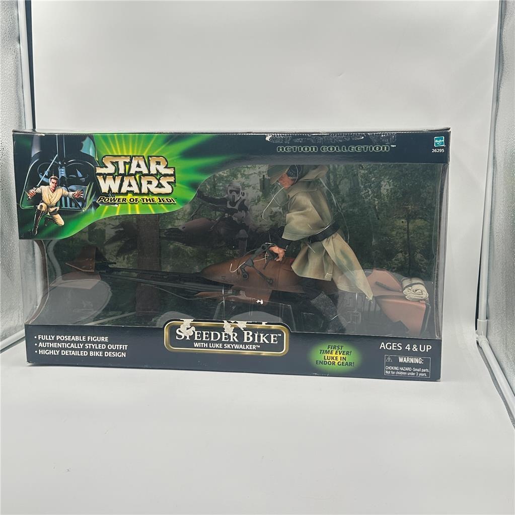 Hasbro Star Wars Power of The Force Speeder Bike & Luke Skywalker 12 in Action F