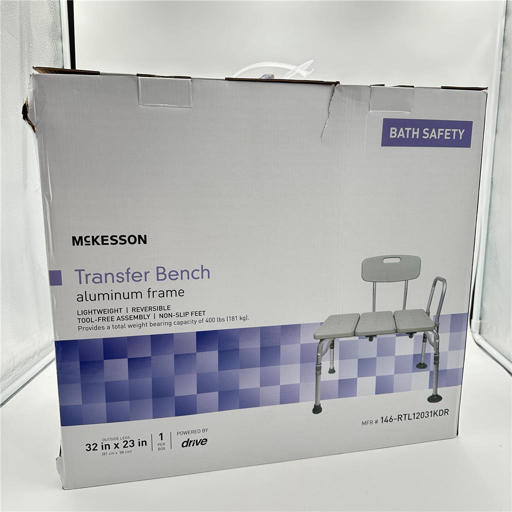 McKesson Bath Safety Transfer Bench MFR#146-RTL2031KDR 400LB Capacity