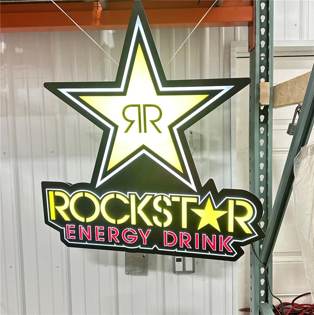 Rockstar Energy Drink Electric Led Light Wall Sign 30” H 28” W