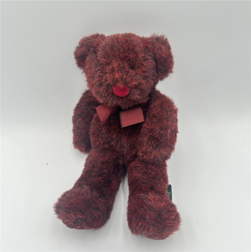 Russ Berrie Roxanne Brown/Red Soft Washable Teddy Bear 8" Sitting