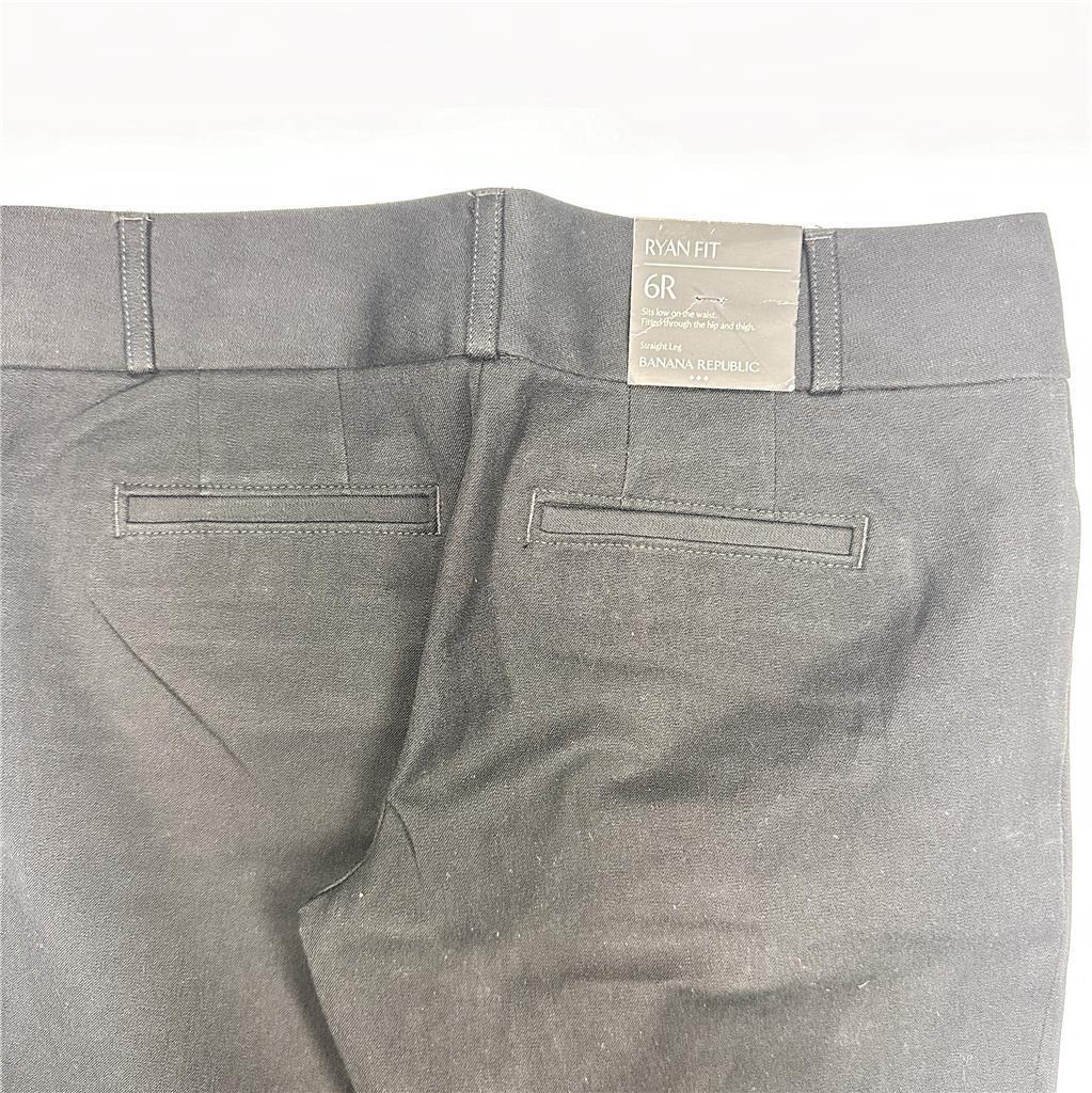 Banana Republic Womens Straight Leg Ryan Fit Career Pants Black Size 6R NWT