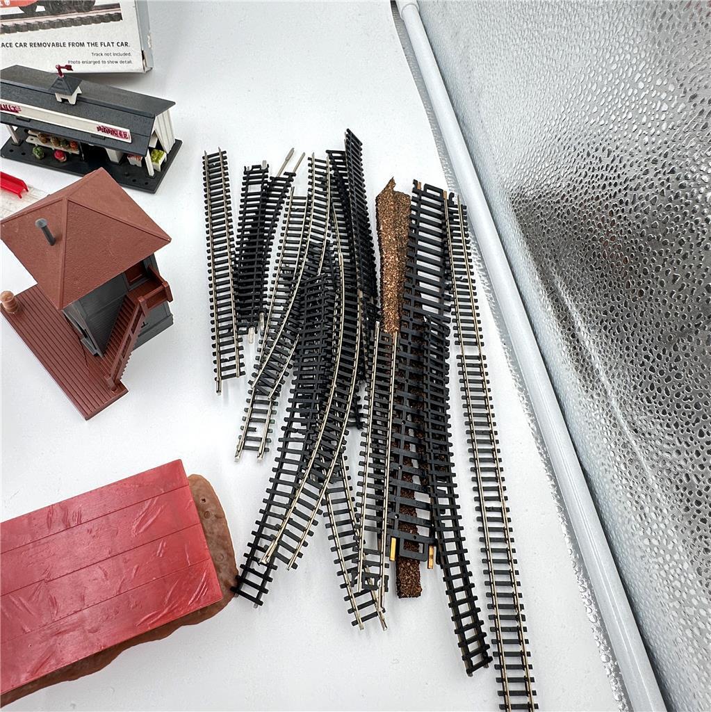 Lot of Model Trains, Tracks and Buildings Please See Pictures