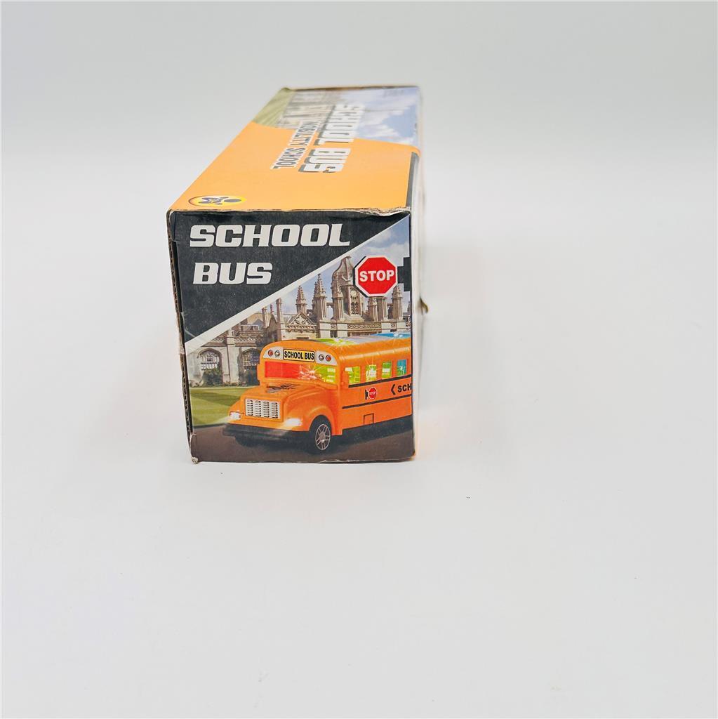 SCHOOL BUS TOY Battery Operated Bump n Go Lights Sounds Music 12'' NIB