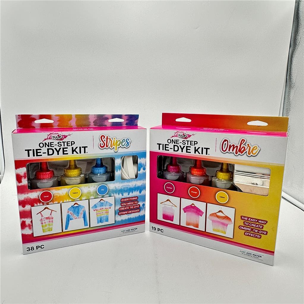Tulip One Step Tie dye Kit - Ombre and Stripes -  57 Pcs between 2 Sets- New in