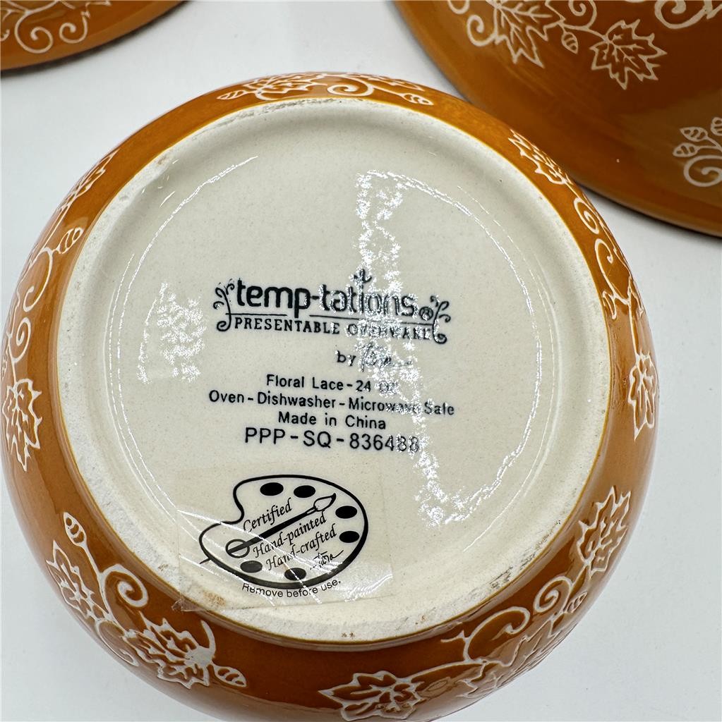 Set of 5 Temptations by Tara  Floral Lace Nesting Serving Bowls