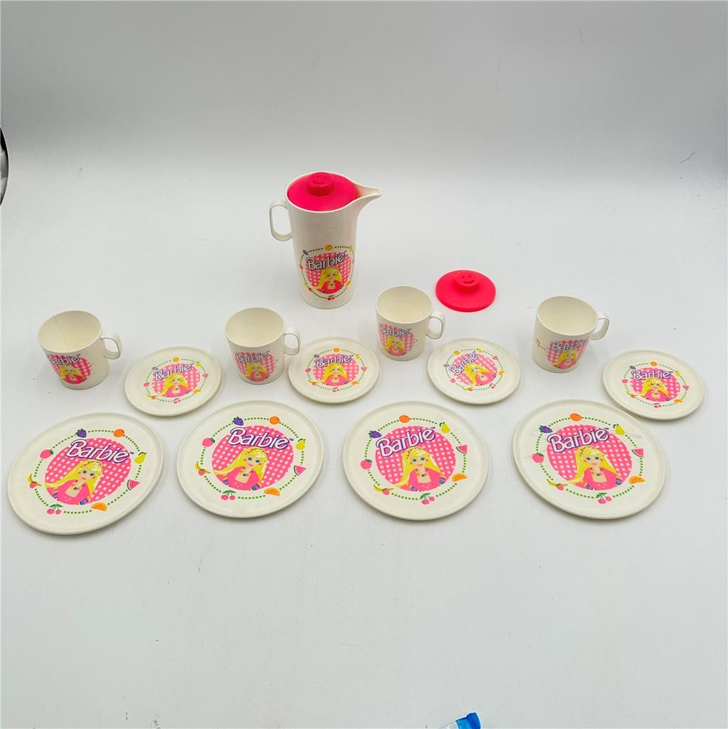 Vintage Plastic Chilton Barbie 13 Piece Tea Set