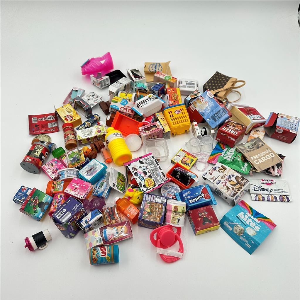 Lot of Shopkins Mini Brands with Other Small Toys
