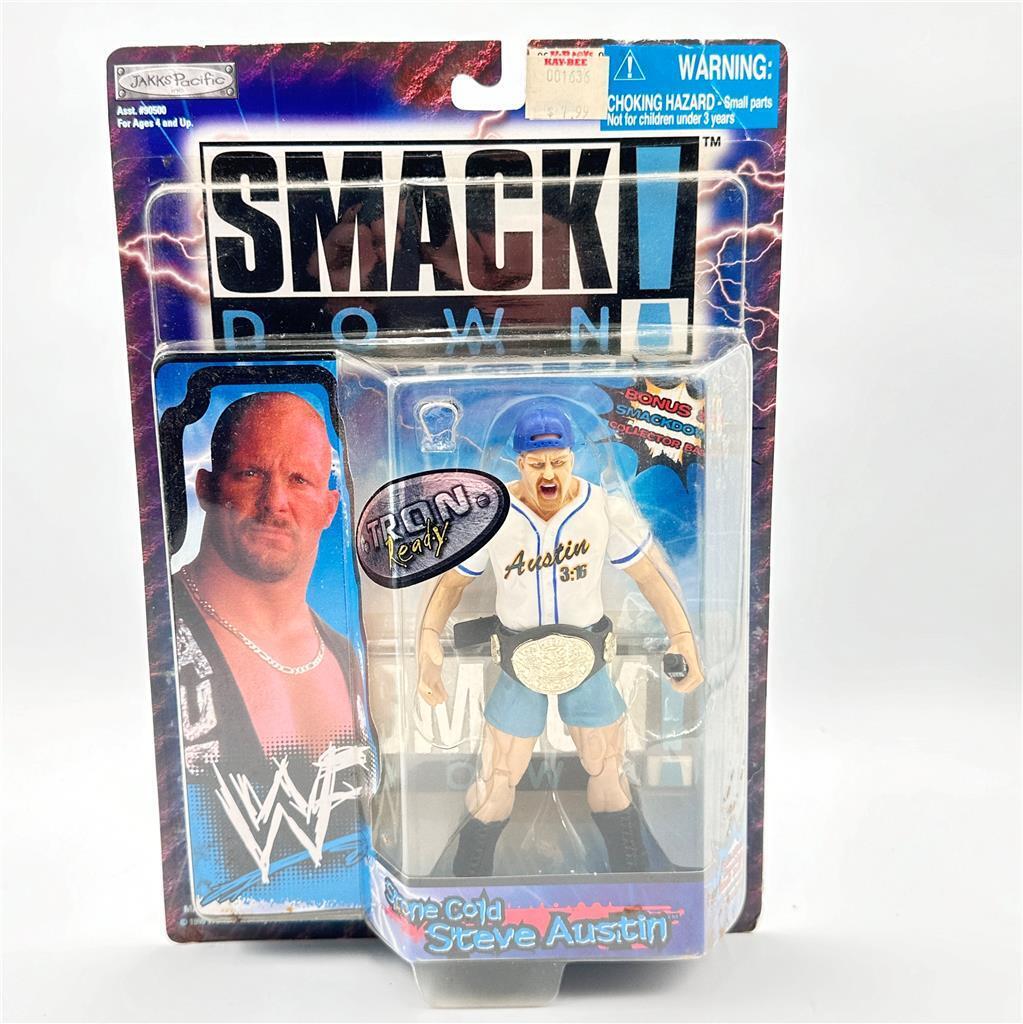 1999 JAKKS PACIFIC WWF SMACKDOWN TRON READY 7" Stone Cold Steve Austin - NEW ON