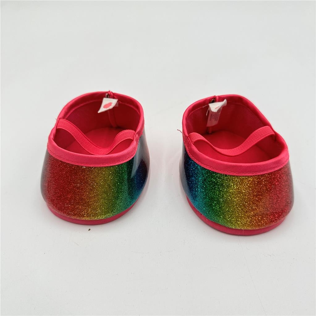 BUILD A BEAR WORKSHOP Clothing Rainbow Glitter Mary Jane Shoes
