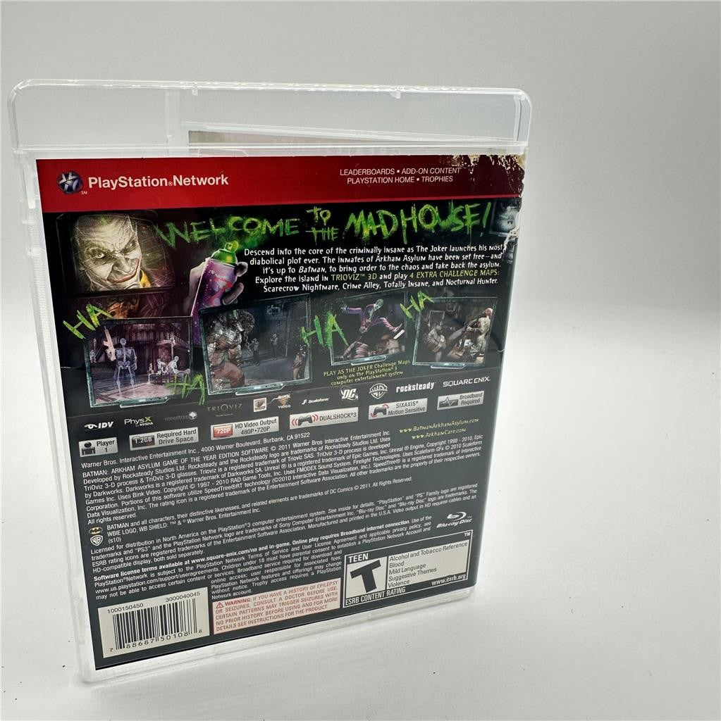 Batman: Arkham Asylum -- Game of the Year Edition (Sony PlayStation 3, 2010)