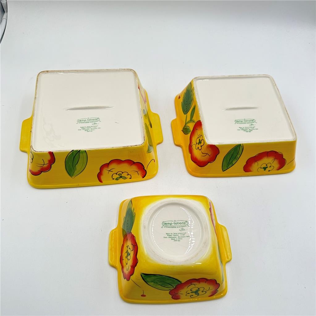 Temptations by Taa Poppy Passion 3 Piece Casserole Set